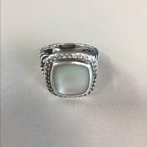 David Yurman Mother of Pearl Ring with Diamonds